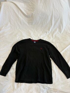 Polo by Ralph Lauren Black Crewneck Sleepwear Top with Red Trim